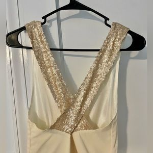 Cream/Off White Mini Dress with Gold Sequin Back